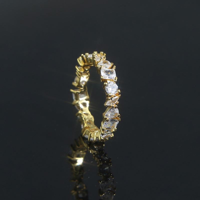 new fashion cz wedding ring plated gold women lady girl us size 6 7 8 finger rings real 925 sterling silver metal crystal rings jewelry drop ship