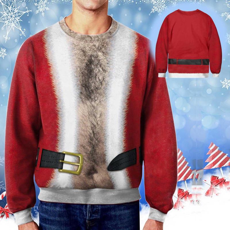 Men's Hoodies Men Winter Warm Round Collar Fashion Wacky Print Long-Sleeved Sweater Pullover, White
Men's Hoodies Men Winter Warm Round Collar Fashion Wacky Print Long-Sleeved Sweater Pullover, White