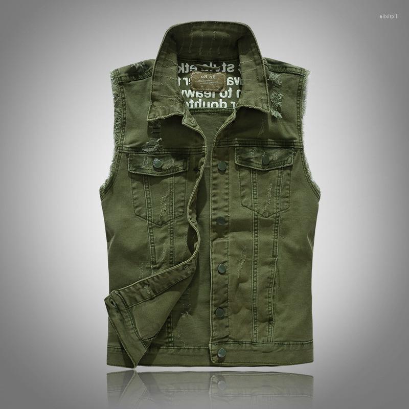 Men's Vests 2022 Slim Fit Cowboy Male Jacket Vest Ripped Denim Sleeveless Casual Waistcoat Mens Jean Coat Green
Men's Vests 2022 Slim Fit Cowboy Male Jacket Vest Ripped Denim Sleeveless Casual Waistcoat Mens Jean Coat Green