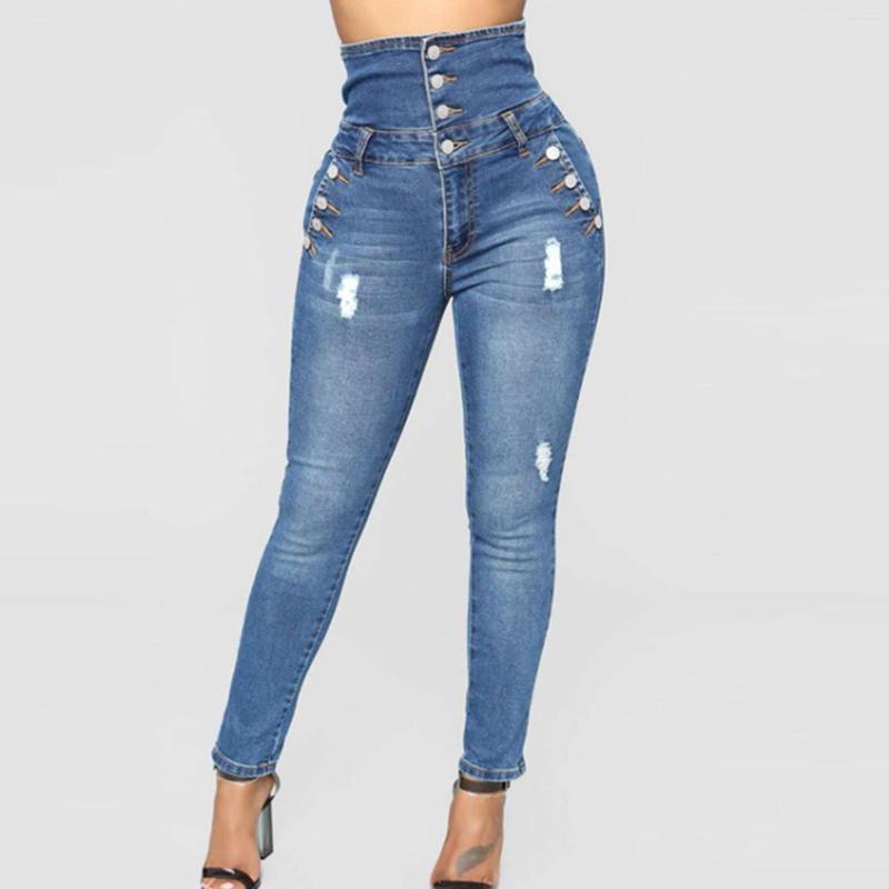 Women' Jeans Women High Waist Plus Size Skinny Denim Pants Four-breasted Ripped Stretch Slim Trousers Full Two Up, Blue
Women' Jeans Women High Waist Plus Size Skinny Denim Pants Four-breasted Ripped Stretch Slim Trousers Full Two Up, Blue