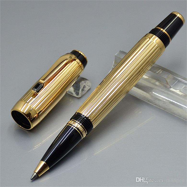 2022 new High Quality Silver / Gold metal Roller ball pen with gem school office stationery classic Writing ball pens for business Gift top quality