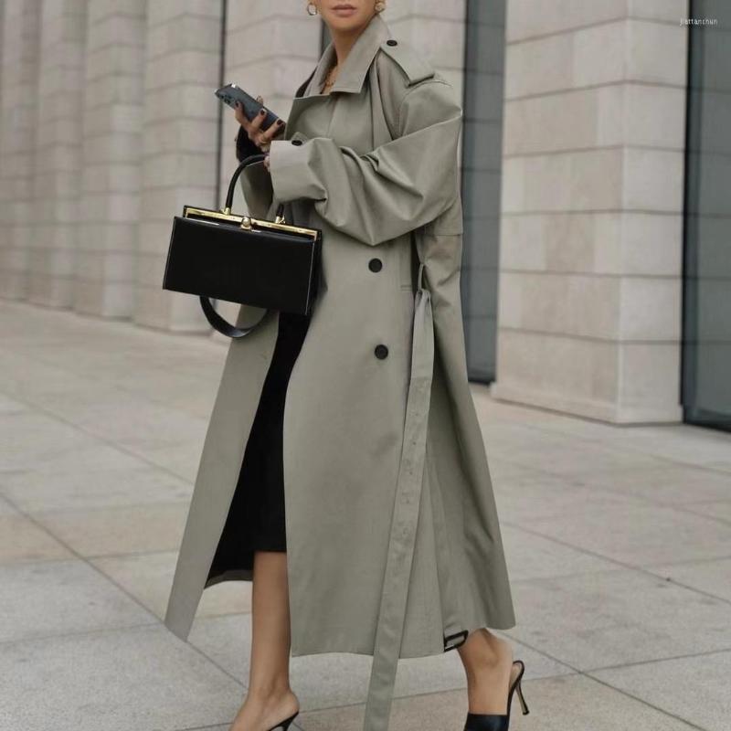 Women' Trench Coats Women High Street Fashion Coat Silhouette Double Row Button Gabardine Long Windbreaker, Beige
Women' Trench Coats Women High Street Fashion Coat Silhouette Double Row Button Gabardine Long Windbreaker, Beige