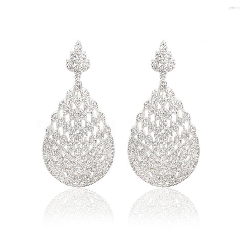 Dangle Earrings Bedazzled Cubic Zircon Luxurious Wedding Design Female Fashion Charm Big Long Stud
Dangle Earrings Bedazzled Cubic Zircon Luxurious Wedding Design Female Fashion Charm Big Long Stud