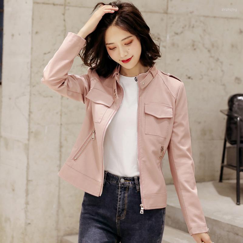 Women's Leather Women Chic Pink Jacket Spring Autumn Fashion Stand Collar Slim Short Sheepskin Split Biker Outerwear, Black
Women's Leather Women Chic Pink Jacket Spring Autumn Fashion Stand Collar Slim Short Sheepskin Split Biker Outerwear, Black