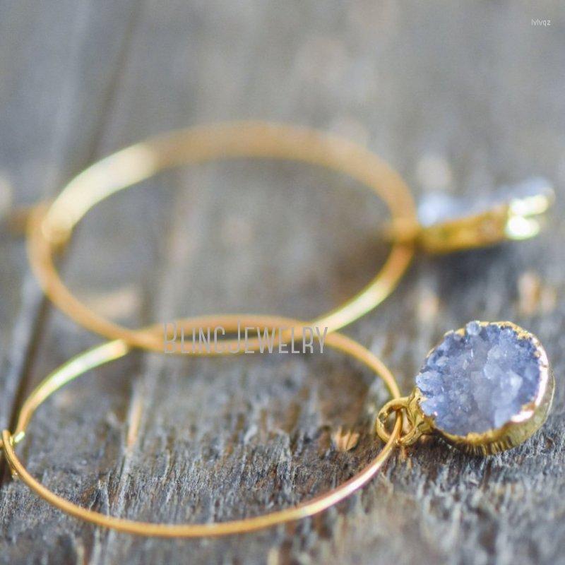 Stud Earrings Druzy Hoop Dainty Delicate Gift For Her Small Post ER33955 
Stud Earrings Druzy Hoop Dainty Delicate Gift For Her Small Post ER33955