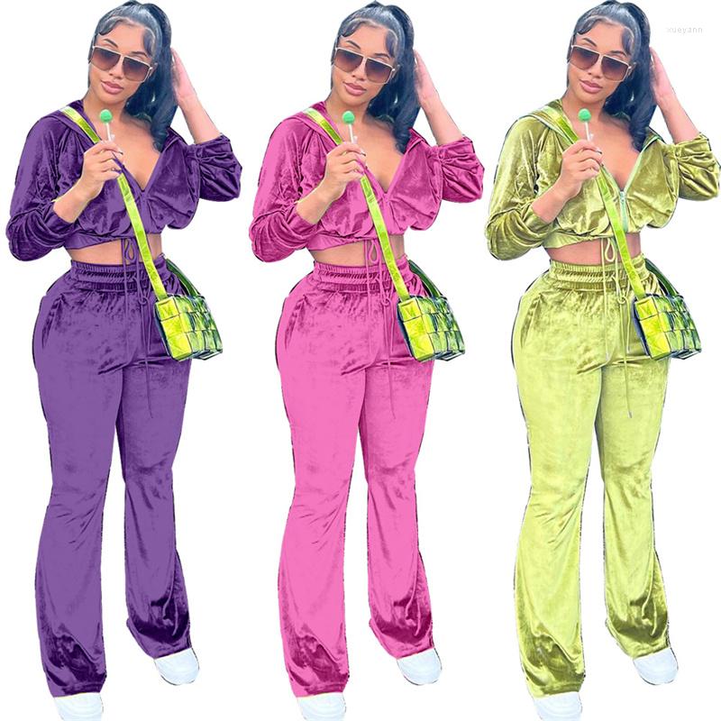 Women' Two Piece Pants Women Trend Drawstring Design Solid Color Long Sleeve Zipper Top Elastic Waist Flared Fall Winter Outdoor Casual Set, Green
Women' Two Piece Pants Women Trend Drawstring Design Solid Color Long Sleeve Zipper Top Elastic Waist Flared Fall Winter Outdoor Casual Set, Green