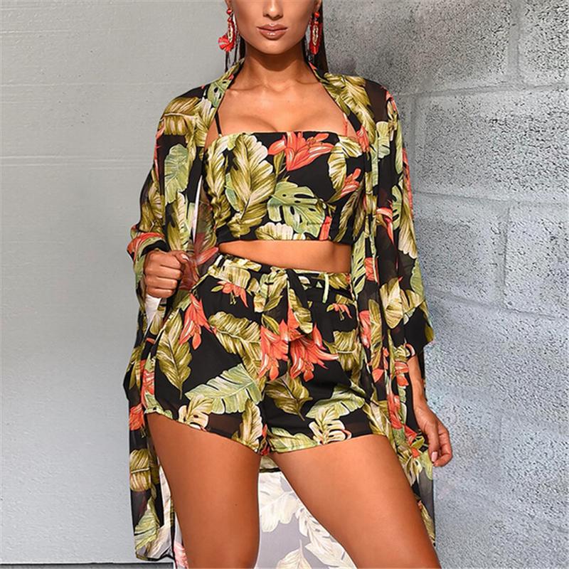 Women' Two Piece Pants Women Clothes Set 3Pcs Sexy Floral Crop Top Short Coat Casual Ladies Sets Outfits Woman Suit, As photo shows
Women' Two Piece Pants Women Clothes Set 3Pcs Sexy Floral Crop Top Short Coat Casual Ladies Sets Outfits Woman Suit, As photo shows