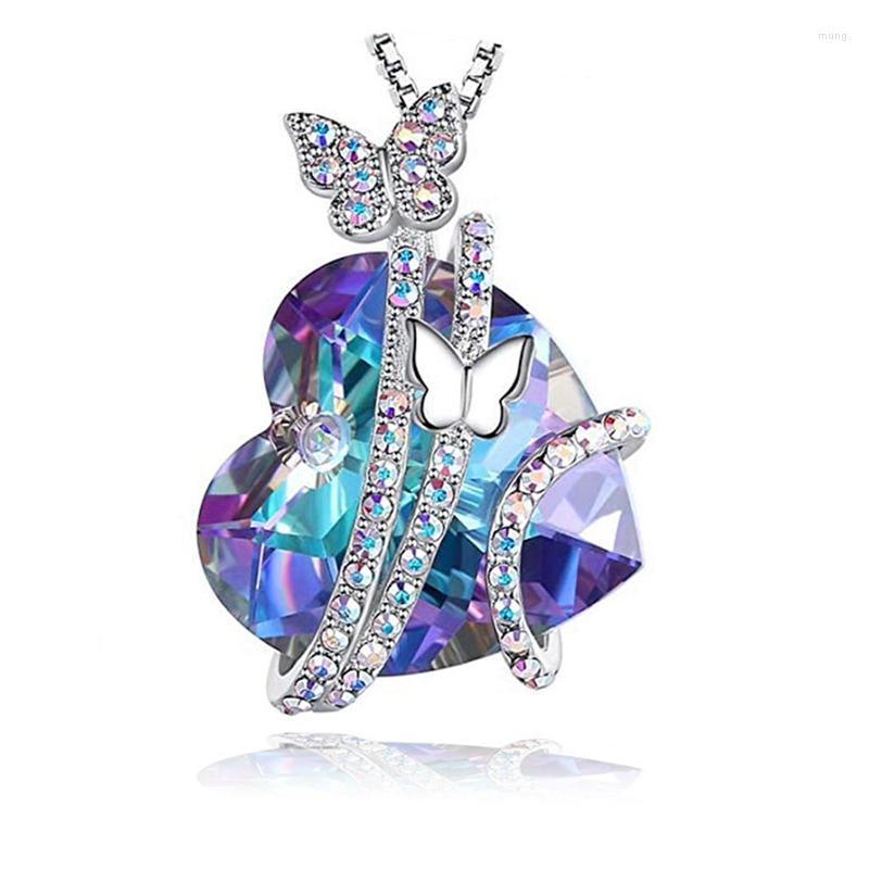 Choker Fashion Multicolor Purple Crystal Heart Butterfly Pendant Necklace For Women Jewelry Collier Female Gifts
Choker Fashion Multicolor Purple Crystal Heart Butterfly Pendant Necklace For Women Jewelry Collier Female Gifts