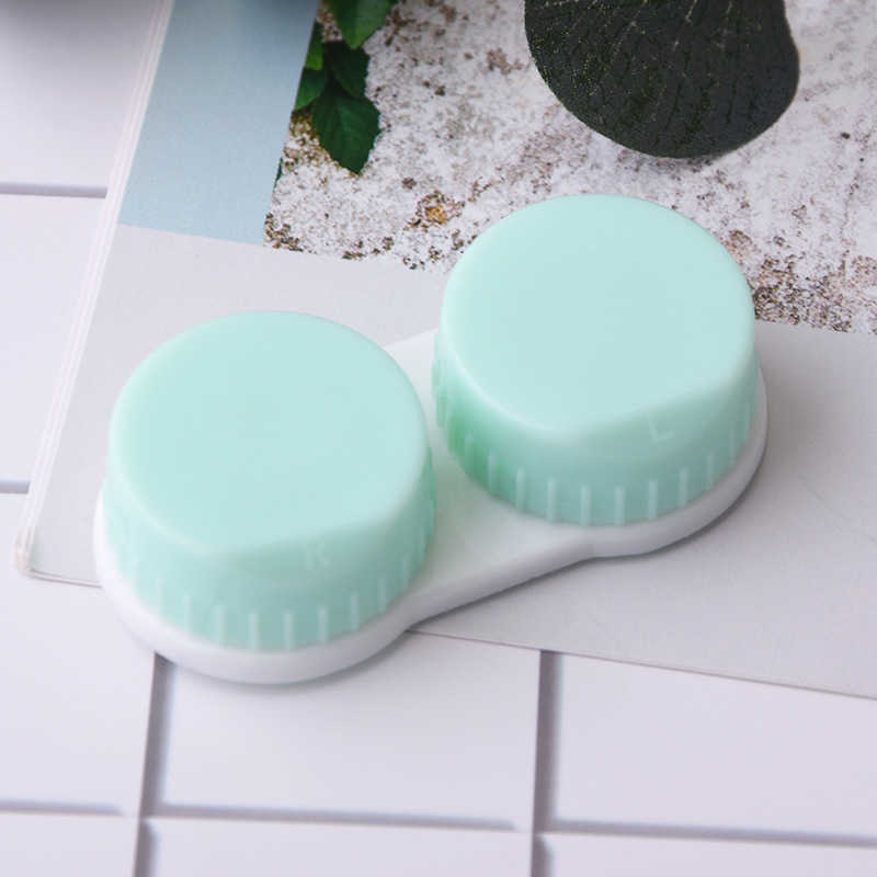 Plastic Contact Lens Case Colorful Travel Storage Container Contact Lens Box Cases Dual Box L R Marked Contact Lens Cases Estuche Para Lentes De Conta