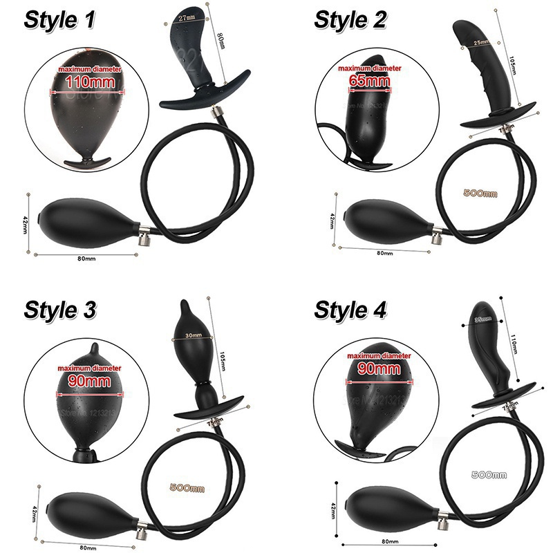 Sexy Costumes HMOON Expandable Silicone Inflated Super Big Anal Plug Dildo Pump Butt Plug Anal Dilator Prostate Massage Anus Sex Toys for Me