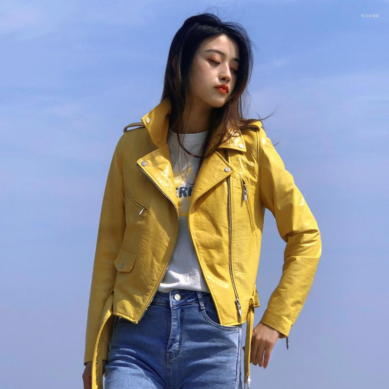 Women' Leather Real Sheepskin Jackets Women Genuine Famale Fashion Short Coats For Ladies Chaqueta Cuero Mujer SQQ82, Yellow
Women' Leather Real Sheepskin Jackets Women Genuine Famale Fashion Short Coats For Ladies Chaqueta Cuero Mujer SQQ82, Yellow