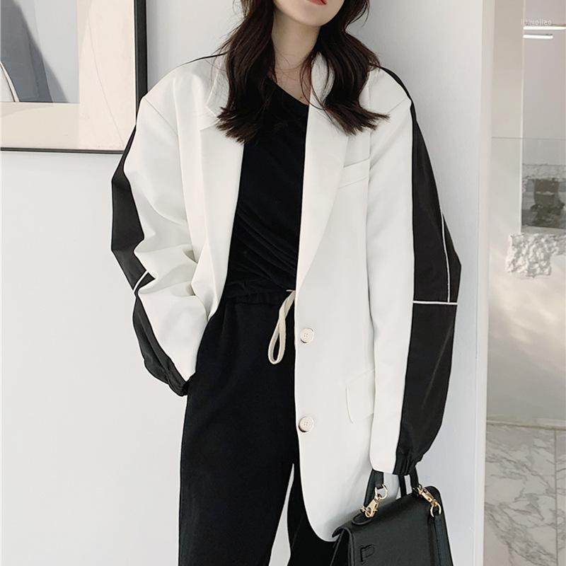 Women's Suits Patchwork Color Block Blazer For Women Pockets Lapel Long Sleeve Loose Casual Coat Female Fashion 2022 Autumn, Graph color
Women's Suits Patchwork Color Block Blazer For Women Pockets Lapel Long Sleeve Loose Casual Coat Female Fashion 2022 Autumn, Graph color