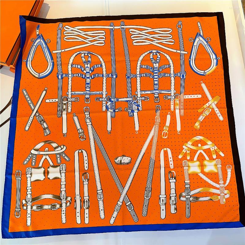 Scarves Twill Silk Scarf Horse Harness Foulard 90cm Square Women Design Hand Rolled Edges Shawl Hijab
Scarves Twill Silk Scarf Horse Harness Foulard 90cm Square Women Design Hand Rolled Edges Shawl Hijab