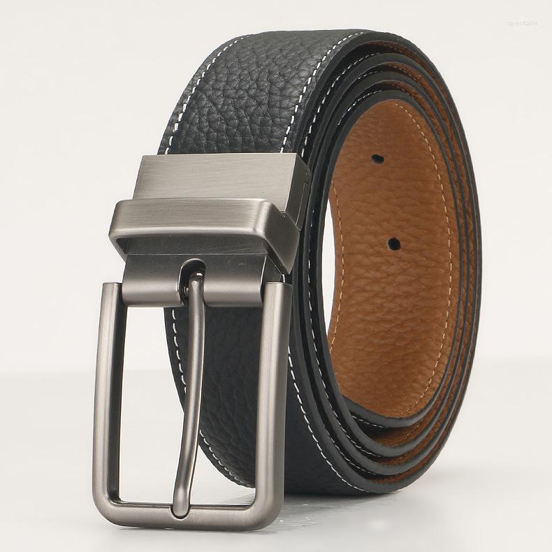 Belts Men's Double-sided Leather Needle Buckle Belt Pin Button Perforated Men Designer High Quality 3.3cm, Black
Belts Men's Double-sided Leather Needle Buckle Belt Pin Button Perforated Men Designer High Quality 3.3cm, Black
