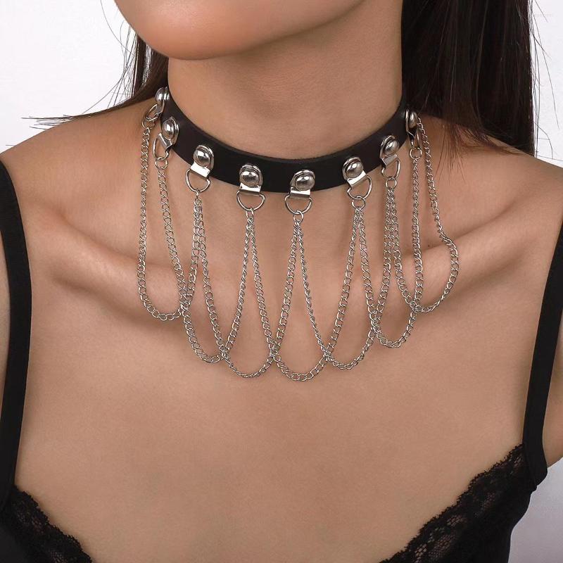 Choker Hip-Hop Style Gothic Leather Collar Pendent Chain Tassel Necklace For Women Men Gifts Chokers Fashion Jewelry
Choker Hip-Hop Style Gothic Leather Collar Pendent Chain Tassel Necklace For Women Men Gifts Chokers Fashion Jewelry
