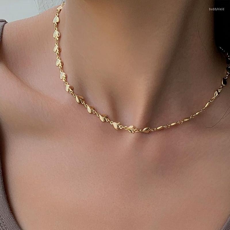 Chains Vintage Heart Necklace Ladies Gold Fashion Jewelry Stainless Steel Square Neck Small Peach Chain Christmas G
Chains Vintage Heart Necklace Ladies Gold Fashion Jewelry Stainless Steel Square Neck Small Peach Chain Christmas G