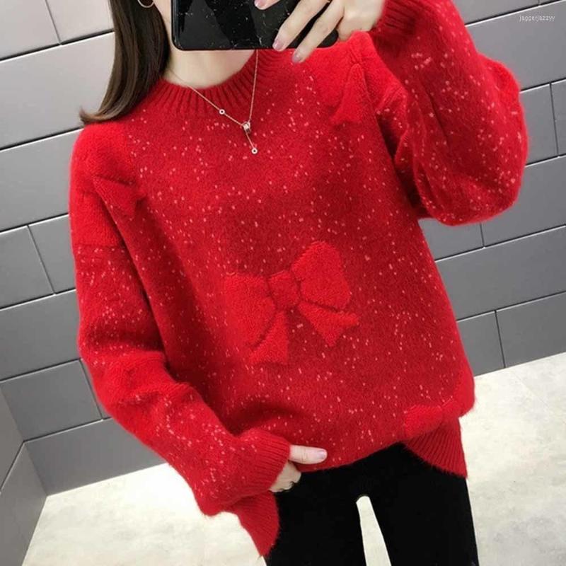 Women's Sweaters Autumn Winter 2022 O Neck Korean Loose Thicked Sweater Elegant Patchwork Bow Bottom Pullover Pull Femme Knit Jersey Mujer, Pink
Women's Sweaters Autumn Winter 2022 O Neck Korean Loose Thicked Sweater Elegant Patchwork Bow Bottom Pullover Pull Femme Knit Jersey Mujer, Pink