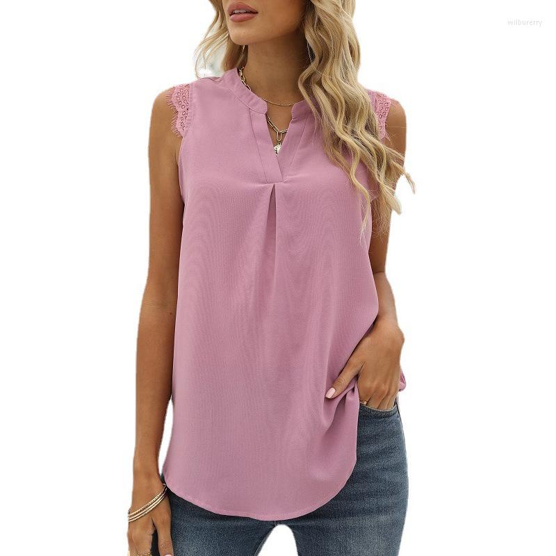 Women' Blouses Sexy Sleeveless Lace Women Chiffon Shirt Summer 2022 Casual Solid Color Loose V-neck All-match Tank Tops, White
Women' Blouses Sexy Sleeveless Lace Women Chiffon Shirt Summer 2022 Casual Solid Color Loose V-neck All-match Tank Tops, White