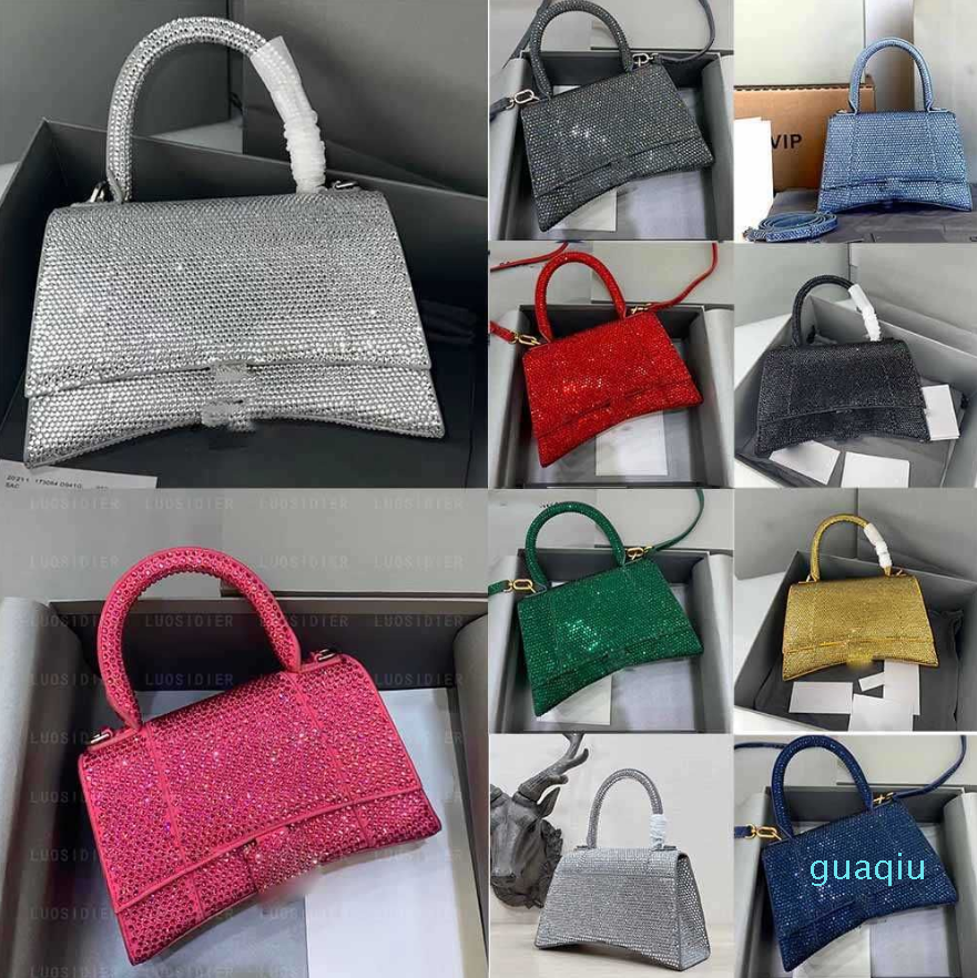 Evening Bags HOURGLASS HANDBAG WITH RHINESTONES tote Ladys Rhinestone /Diamante Party Prom Sparking Handbags Sparkly Tote Luxurious Bags