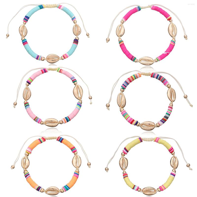 Anklets Jewelry 6mm Soft Pottery Hand-threading Anklet Female Gold Color Alloy Shell Adjustable Beach FT1011
Anklets Jewelry 6mm Soft Pottery Hand-threading Anklet Female Gold Color Alloy Shell Adjustable Beach FT1011