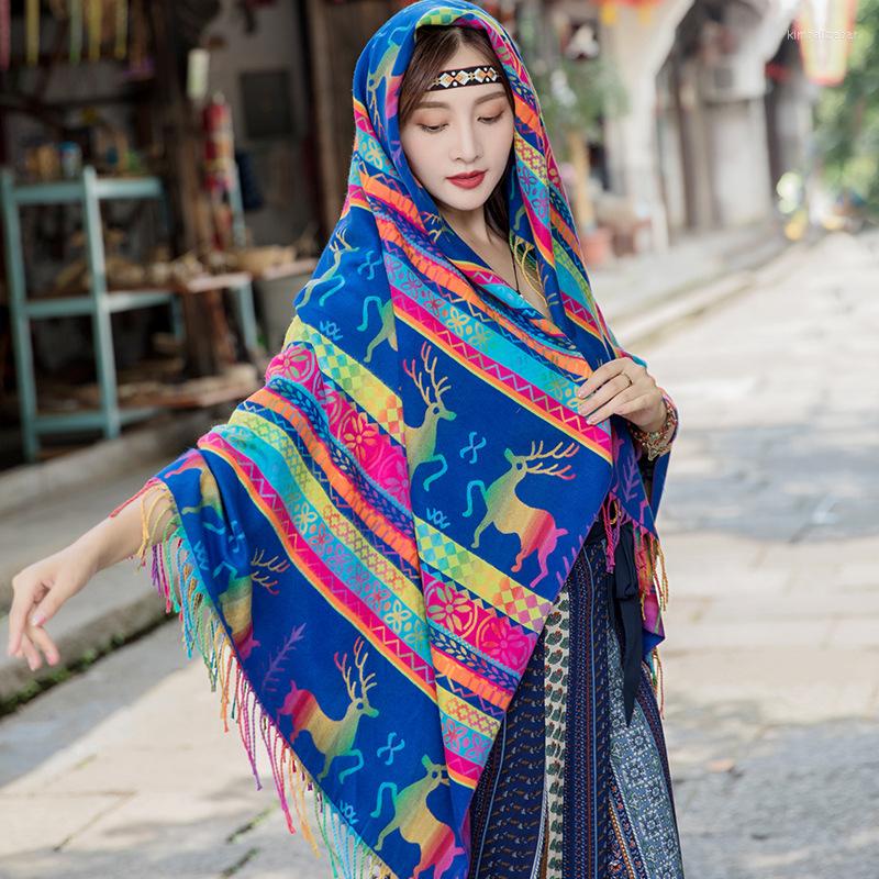 Scarves National Deer Pattern Women Tassel Square Thicker Elegant Lady Winter Warm Blanket Casual Shawls Female Cashmere Wraps
Scarves National Deer Pattern Women Tassel Square Thicker Elegant Lady Winter Warm Blanket Casual Shawls Female Cashmere Wraps