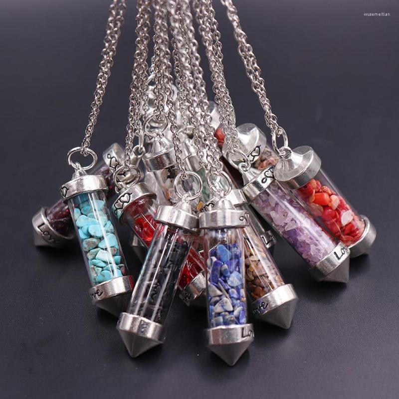 Pendant Necklaces Drift Bottle Cone Chakra Reiki Healing Crystal Beads Inside Necklace Wholesale Charms Vintage Jewelry Women Men
Pendant Necklaces Drift Bottle Cone Chakra Reiki Healing Crystal Beads Inside Necklace Wholesale Charms Vintage Jewelry Women Men