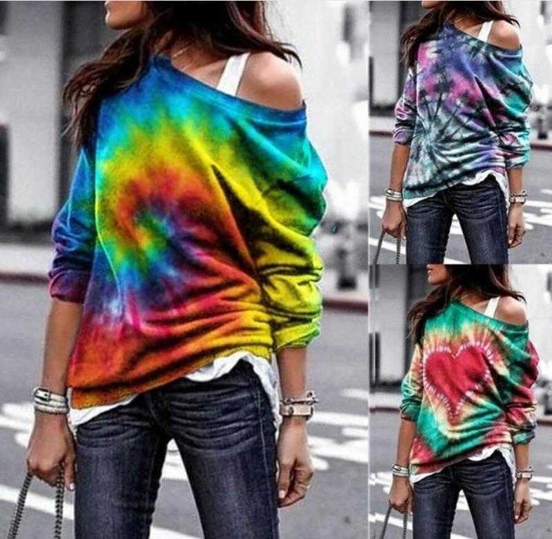 Rainbow Tie-dye Print Fashion Personality Autumn Hoodies Sweatshirts One Shoulder Off Long Sleeve Women, Red yellow
Rainbow Tie-dye Print Fashion Personality Autumn Hoodies Sweatshirts One Shoulder Off Long Sleeve Women, Red yellow