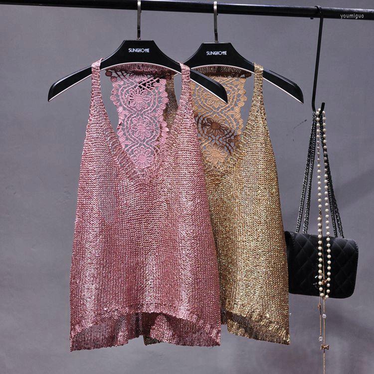 Women's Tanks Summer Camisole Tank Top Woman 2022 Sexy Leakage Shoulder Vest Halter Sequined Lace Beauty Back Knitted Outer Wear Tops, Khaki
Women's Tanks Summer Camisole Tank Top Woman 2022 Sexy Leakage Shoulder Vest Halter Sequined Lace Beauty Back Knitted Outer Wear Tops, Khaki