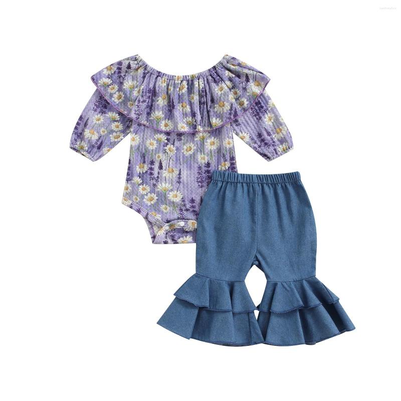 Clothing Sets Born Girl Long Pants Outfits Sleeve Off Shoulder Daisy Printed Ruffles Decor Romper Elastic Waist Flare Set, Picture shown
Clothing Sets Born Girl Long Pants Outfits Sleeve Off Shoulder Daisy Printed Ruffles Decor Romper Elastic Waist Flare Set, Picture shown