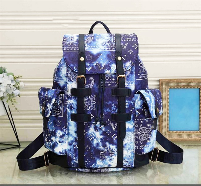 designer Backpack purse women chain pvc Travel Bag 45cm Large Capacity Crossboby Handbag Blue camouflage mens handbags wallet luxury tote bages Luggage Backpacks