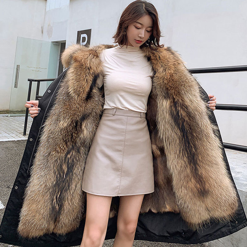 Liner Detachable Imitation Fox Fur Coat High End Women Fashion Overcame Cold Overcoat Europe Trend Winter Female Fur Windbreaker, Brown fur length2
Liner Detachable Imitation Fox Fur Coat High End Women Fashion Overcame Cold Overcoat Europe Trend Winter Female Fur Windbreaker, Brown fur length2