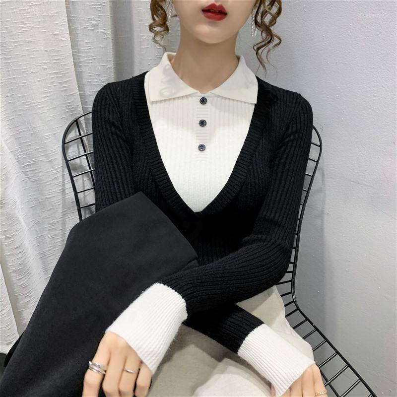 Women' Sweaters Square Collar Fake Two Spring And Autumn Knitted Women' Fashion Inner Fit Slim Versatile Splicing Lady Sweater, Black
Women' Sweaters Square Collar Fake Two Spring And Autumn Knitted Women' Fashion Inner Fit Slim Versatile Splicing Lady Sweater, Black