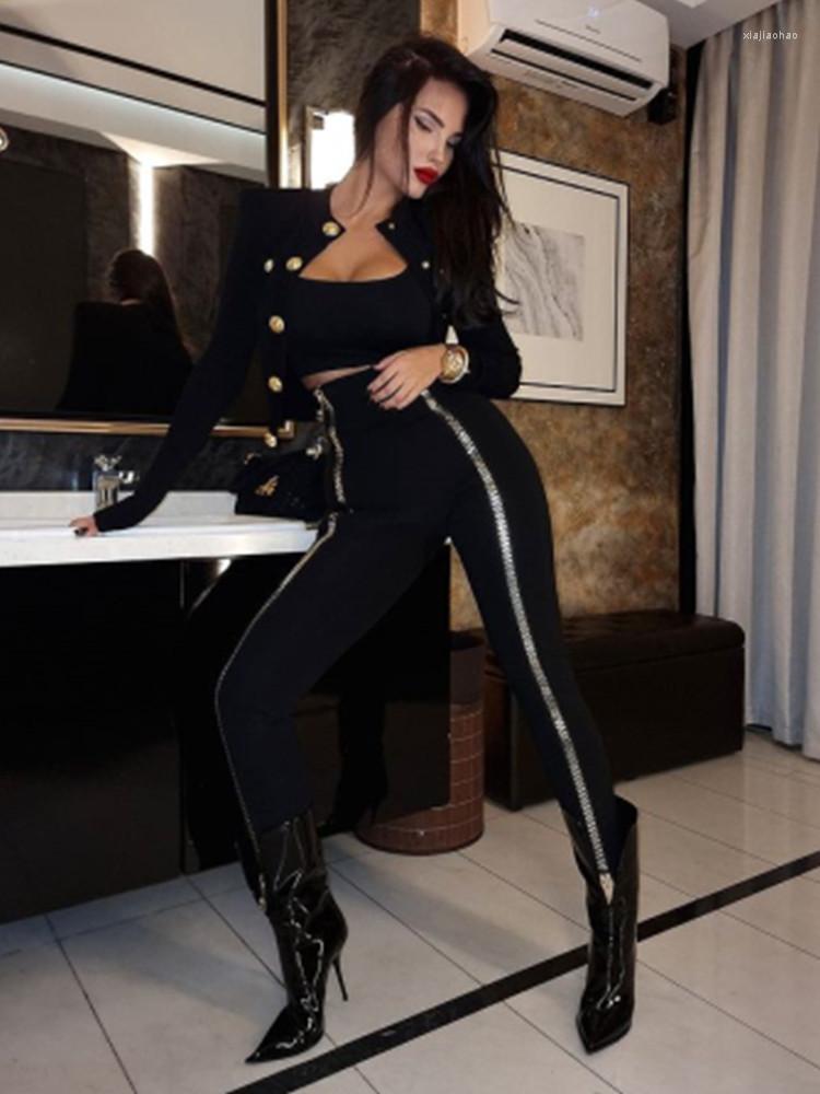 Women's Two Piece Pants Top Quality Black Color Women Sexy Zipper Bodycon Fashion Set Rayon Bandage Nightclub Party Celebrate Women's
Women's Two Piece Pants Top Quality Black Color Women Sexy Zipper Bodycon Fashion Set Rayon Bandage Nightclub Party Celebrate Women's
