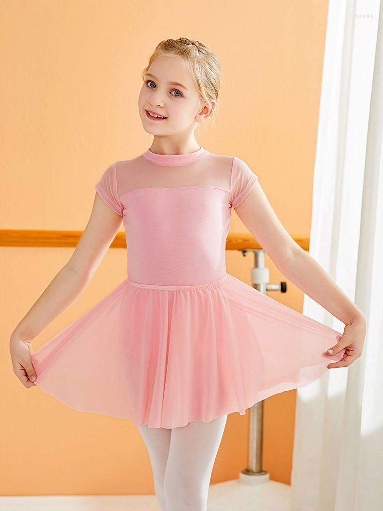 Stage Wear Summer Children's Dance Suit Short-sleeved And Mesh Skirt Ballet Outfit For Girls Prformance Costume Practice C22100, Black
Stage Wear Summer Children's Dance Suit Short-sleeved And Mesh Skirt Ballet Outfit For Girls Prformance Costume Practice C22100, Black
