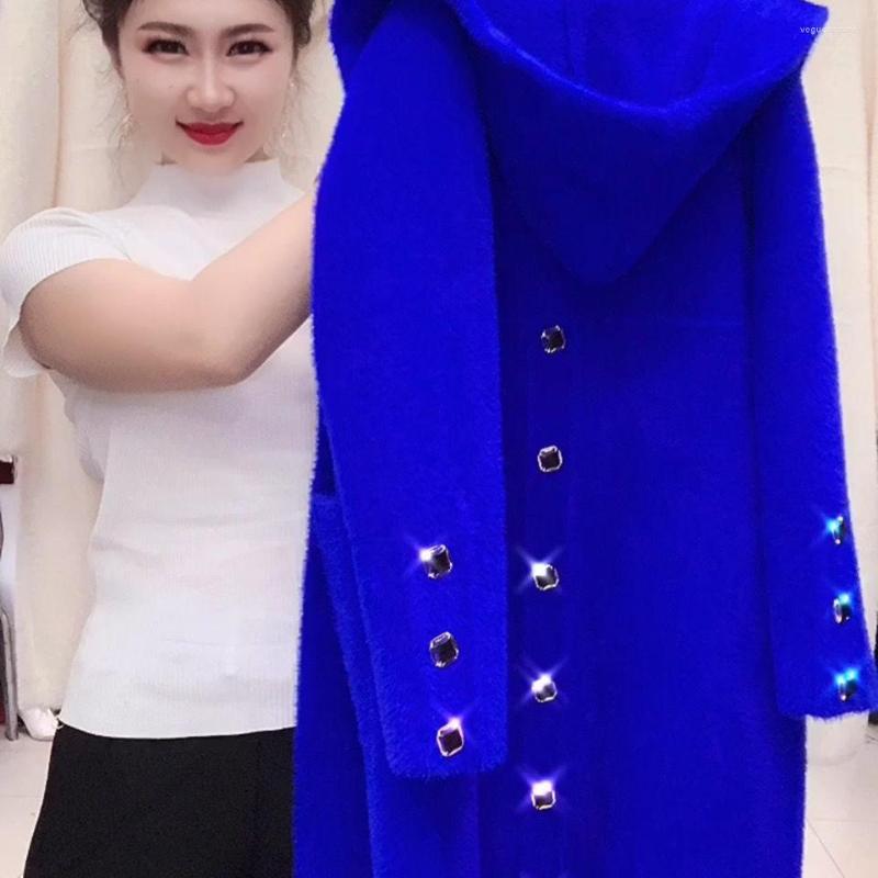 Women's Knits Women 2022 Autumn Winter Fashion Solid Color Mink Velvet Coats Female Mid-long Loose Jackets Ladies Warm Hooded Outwears M699, Blue
Women's Knits Women 2022 Autumn Winter Fashion Solid Color Mink Velvet Coats Female Mid-long Loose Jackets Ladies Warm Hooded Outwears M699, Blue