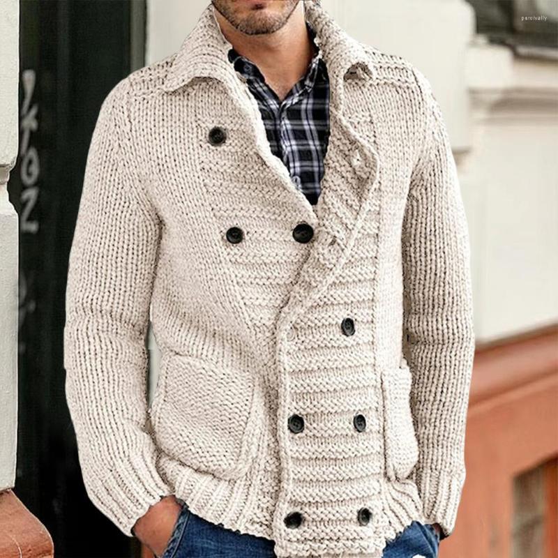 Men's Sweaters Winter Sweater Coat Lapel Solid Color Long Sleeves Double-breasted Cardigan Keep Warm Elastic Knitted Autumn Male Clothing, Black
Men's Sweaters Winter Sweater Coat Lapel Solid Color Long Sleeves Double-breasted Cardigan Keep Warm Elastic Knitted Autumn Male Clothing, Black