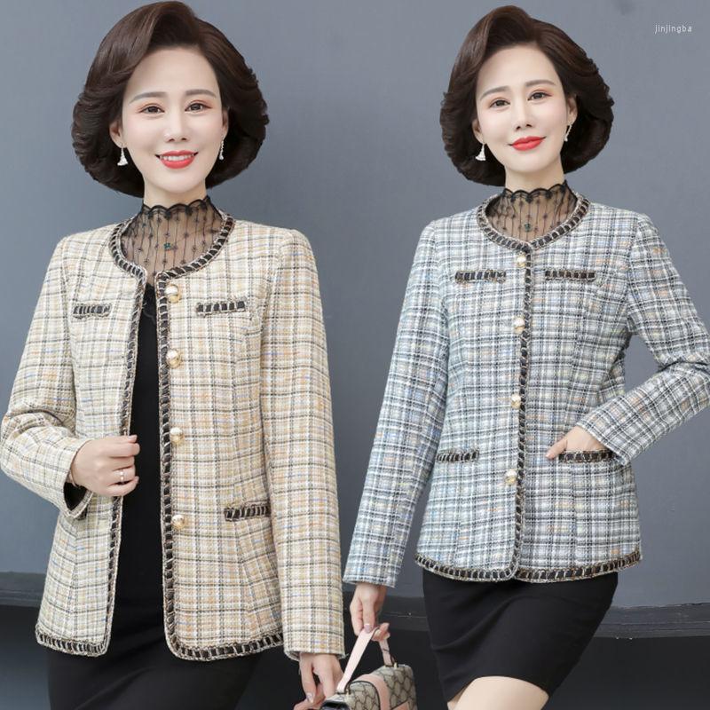 Women's Jackets Women's Wool Blends Coat 2022 Autumn Fashion Elegant Mother O Neck Plaid Long Sleeve Tweed Woolen Outerwear Female E244, Blue
Women's Jackets Women's Wool Blends Coat 2022 Autumn Fashion Elegant Mother O Neck Plaid Long Sleeve Tweed Woolen Outerwear Female E244, Blue