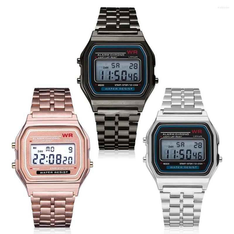 Wristwatches Fashion Rose Gold Silver Watch Men's And Women's LED Square Electronic Digital Display Retro Style Clock
Wristwatches Fashion Rose Gold Silver Watch Men's And Women's LED Square Electronic Digital Display Retro Style Clock