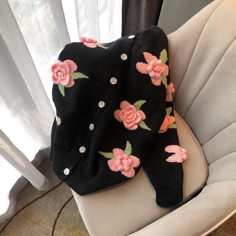 Women's Knits 2022 Spring Autumn Fashion Knit Crop Tops Ladies Vintage Contrast Color Flower Appliqued Embroidery Black Cardigan Sweater, Yellow o157
Women's Knits 2022 Spring Autumn Fashion Knit Crop Tops Ladies Vintage Contrast Color Flower Appliqued Embroidery Black Cardigan Sweater, Yellow o157