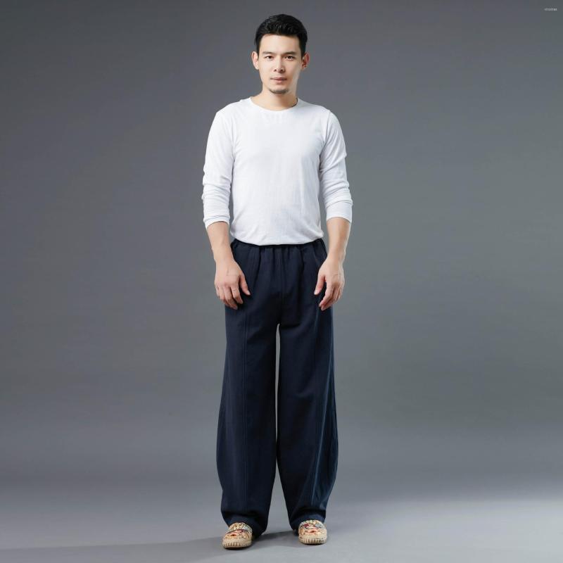 Men's Pants Chinese Traditional Dress Fashion Loose Casual Linen Ethnic Style Straight Trousers Men Clothing Oversized Male, Navy blue
Men's Pants Chinese Traditional Dress Fashion Loose Casual Linen Ethnic Style Straight Trousers Men Clothing Oversized Male, Navy blue