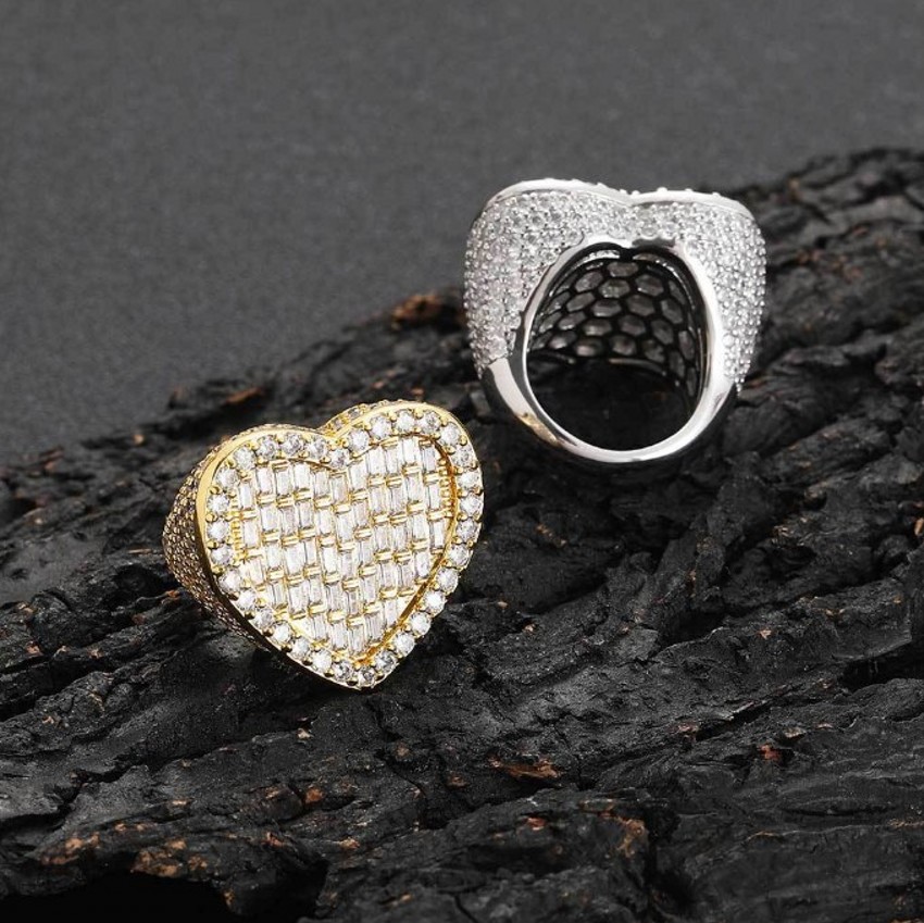 Large heart-shaped ring Copper 18K gold plated CZ Ice out sparkling square cubic zircon fashion lovers female male jewelry
Large heart-shaped ring Copper 18K gold plated CZ Ice out sparkling square cubic zircon fashion lovers female male jewelry