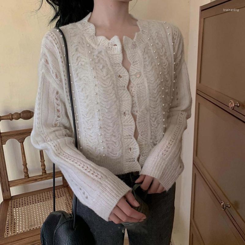 Women's Knits H9ED Womens Long Sleeve O-Neck Knitted Cropped Cardigan Single-Breasted Hollow Out Crochet Pearl Beaded Sweater Coat Outwear, Picture shown
Women's Knits H9ED Womens Long Sleeve O-Neck Knitted Cropped Cardigan Single-Breasted Hollow Out Crochet Pearl Beaded Sweater Coat Outwear, Picture shown