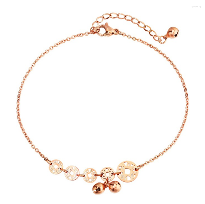 Link Bracelets 316L Stainless Steel Bell Bronze Money Bracelet Women's Colorless Fashion Temperament
Link Bracelets 316L Stainless Steel Bell Bronze Money Bracelet Women's Colorless Fashion Temperament