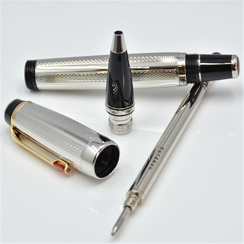 2022 new High Quality Silver / Gold metal Roller ball pen with gem school office stationery classic Writing ball pens for business Gift top quality