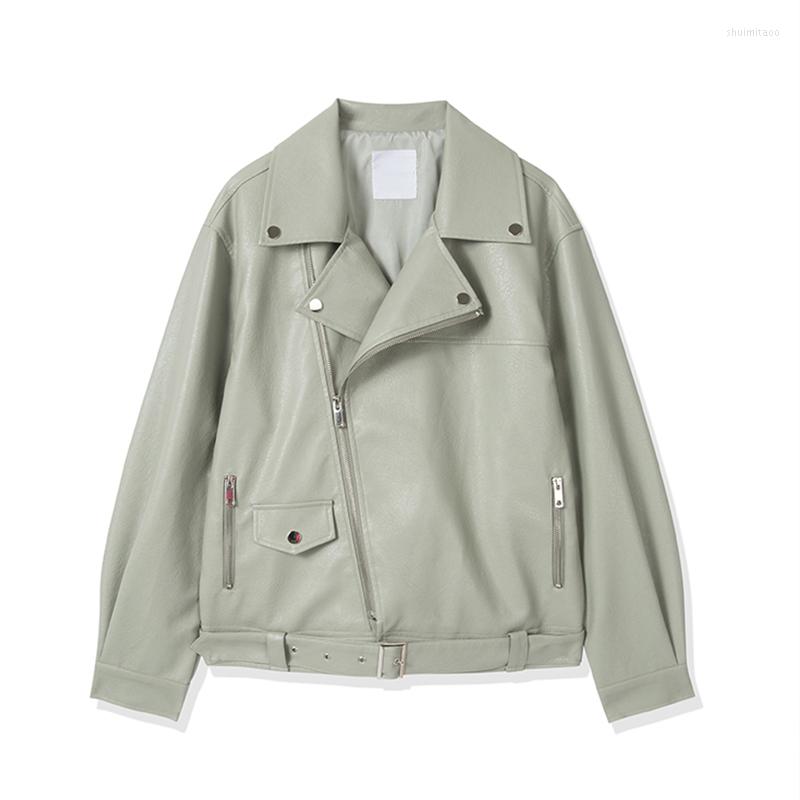 Women's Leather Trendy Autumn Pu Faux Soft Jacket Women Casual Turn Down Collar Moto Biker Zipper Loose Green Coat With Belt, Beige
Women's Leather Trendy Autumn Pu Faux Soft Jacket Women Casual Turn Down Collar Moto Biker Zipper Loose Green Coat With Belt, Beige