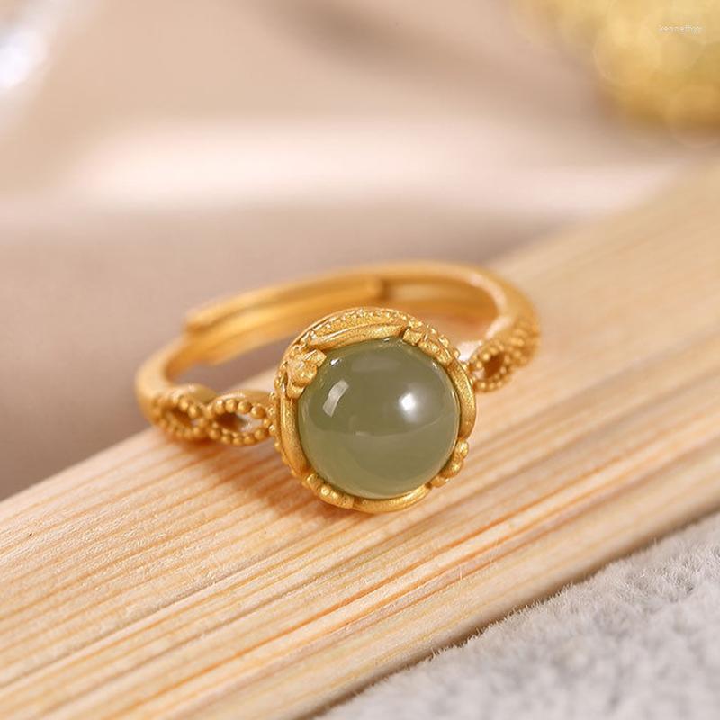 Cluster Rings Original Natural Hetian Jasper Mouth Adjustable Ring Chinese Style Retro Unique Ancient Gold Craft Charm Women's Silver
Cluster Rings Original Natural Hetian Jasper Mouth Adjustable Ring Chinese Style Retro Unique Ancient Gold Craft Charm Women's Silver