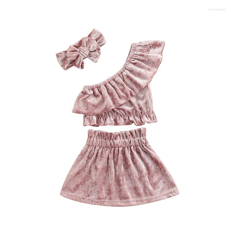 Clothing Sets 0-3Y Born Baby Girl One Shoulder Velvet Tops Elastic Waist A-line Skirt Headband 3PCS Fashion Infant Kids Set, Picture shown
Clothing Sets 0-3Y Born Baby Girl One Shoulder Velvet Tops Elastic Waist A-line Skirt Headband 3PCS Fashion Infant Kids Set, Picture shown