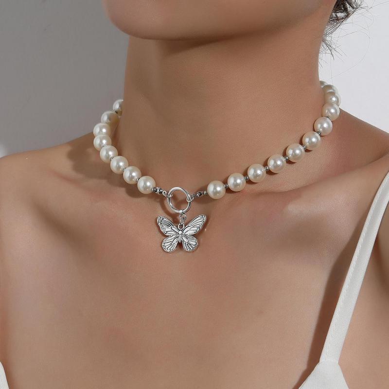 Choker Butterfly Pendant Necklace Simulated-pearl Chain White Color Simple Clavicle Animal Korean Jewelry Women Gift
Choker Butterfly Pendant Necklace Simulated-pearl Chain White Color Simple Clavicle Animal Korean Jewelry Women Gift