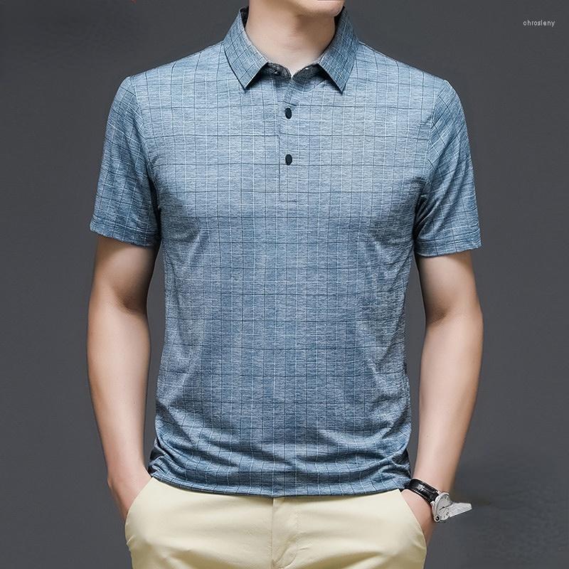 Men's T Shirts Summermulberry T-shirt Men 2023 Silk Short-sleeved Shirt For Casual Lapel Plaid Ice POLO Large Size, Qp-z6801--green stri
Men's T Shirts Summermulberry T-shirt Men 2023 Silk Short-sleeved Shirt For Casual Lapel Plaid Ice POLO Large Size, Qp-z6801--green stri