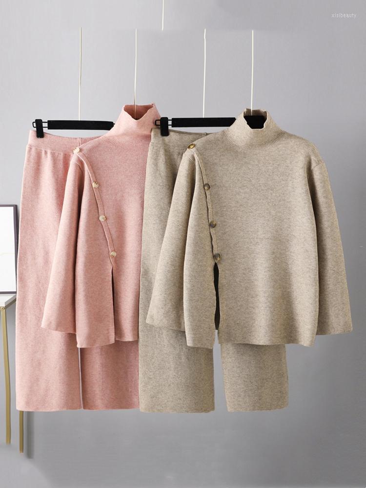 Women's Two Piece Pants Women Sweater Button Top Slit Tracksuits Wide Leg Pant Suits Thick Warm Female Set 2/Two Sets Cloth, Black
Women's Two Piece Pants Women Sweater Button Top Slit Tracksuits Wide Leg Pant Suits Thick Warm Female Set 2/Two Sets Cloth, Black